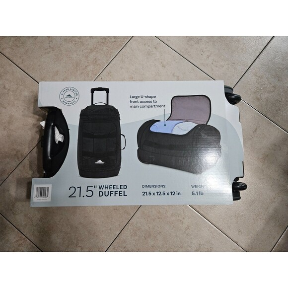 High Sierra Other - High Sierra Black 21.5” Wheeled Duffel Bag Drop Bottom Black Carry On Bag